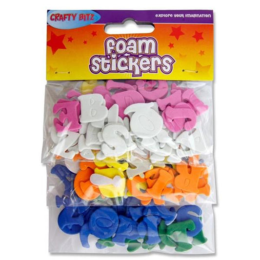 Pack of 125 Foam Letters Stickers by Crafty Bitz