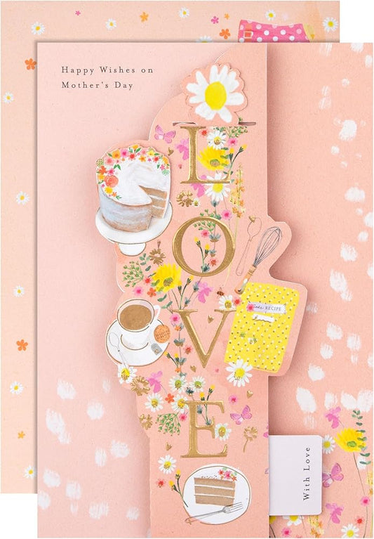 Floral Design Heartfelt Verse With Keepsake Bookmark Mum Mother's Day Card