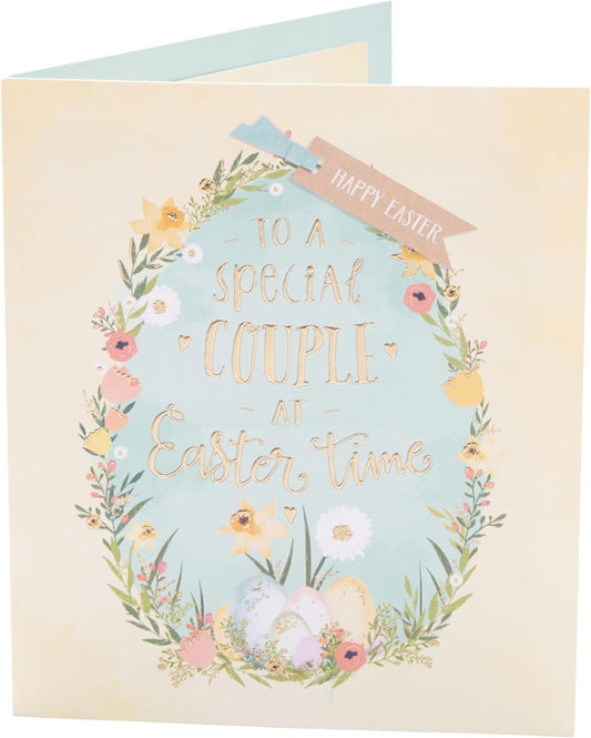 To A Special Couple Floral Eggs Design Easter Card