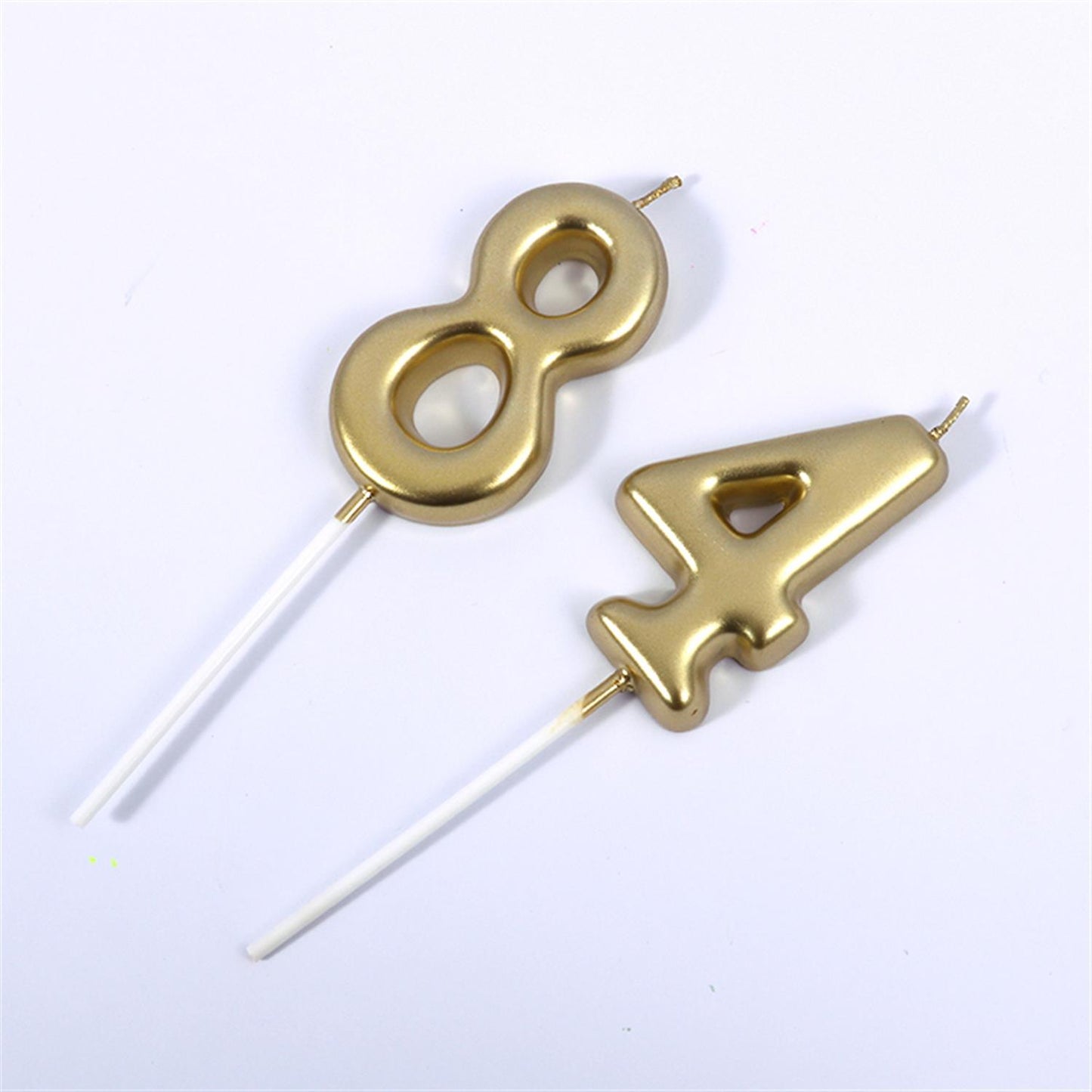 3 Number Gold-Plated Candle For Birthday Party