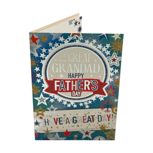 To A Great Grandad Star Burst Design Father's Day Card