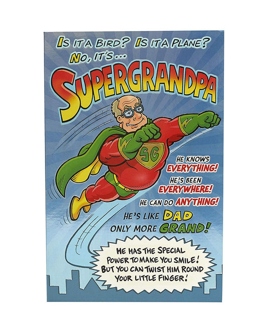 Super Grandpa Father's Day Card Flying Superman Grandad
