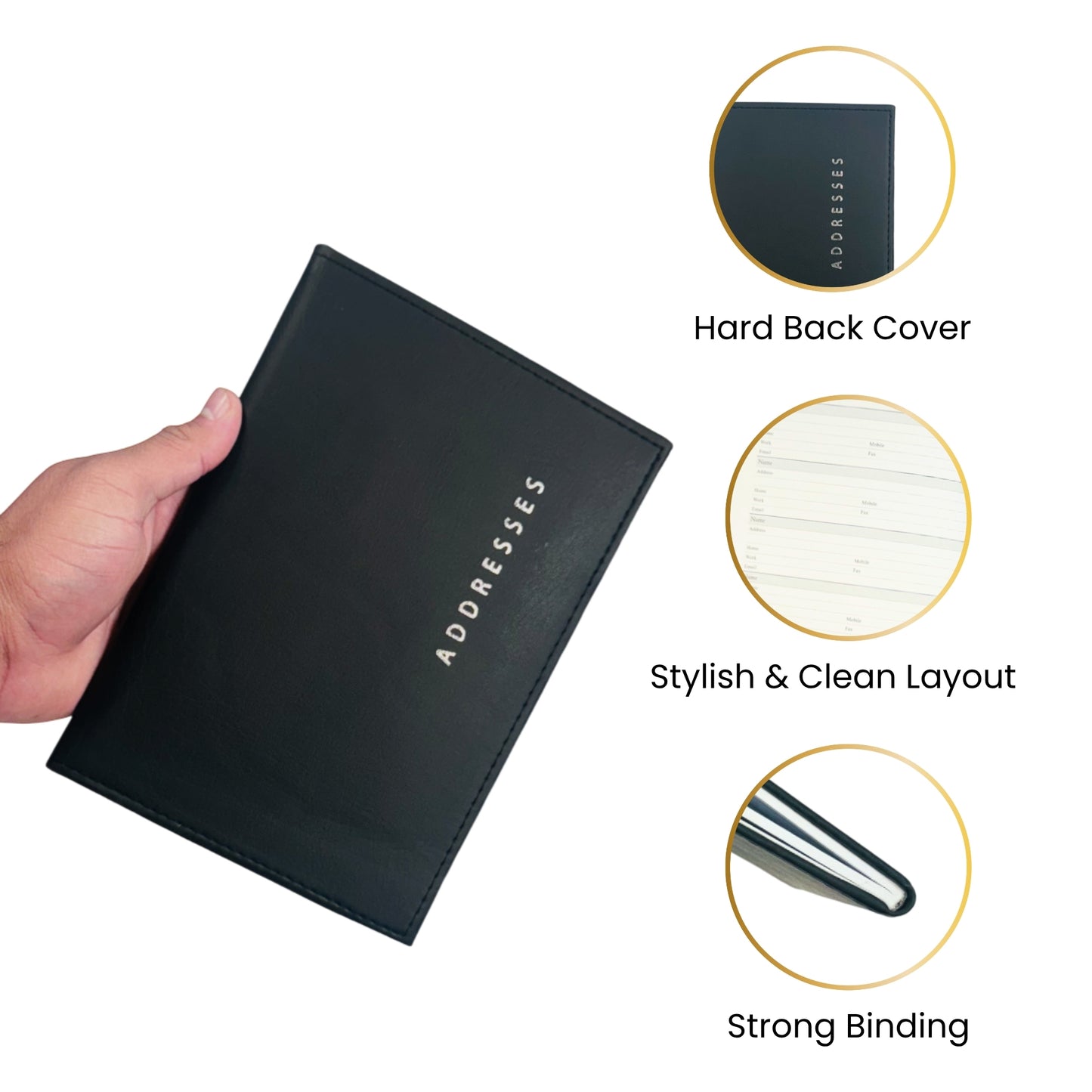 A5 Black Address Book