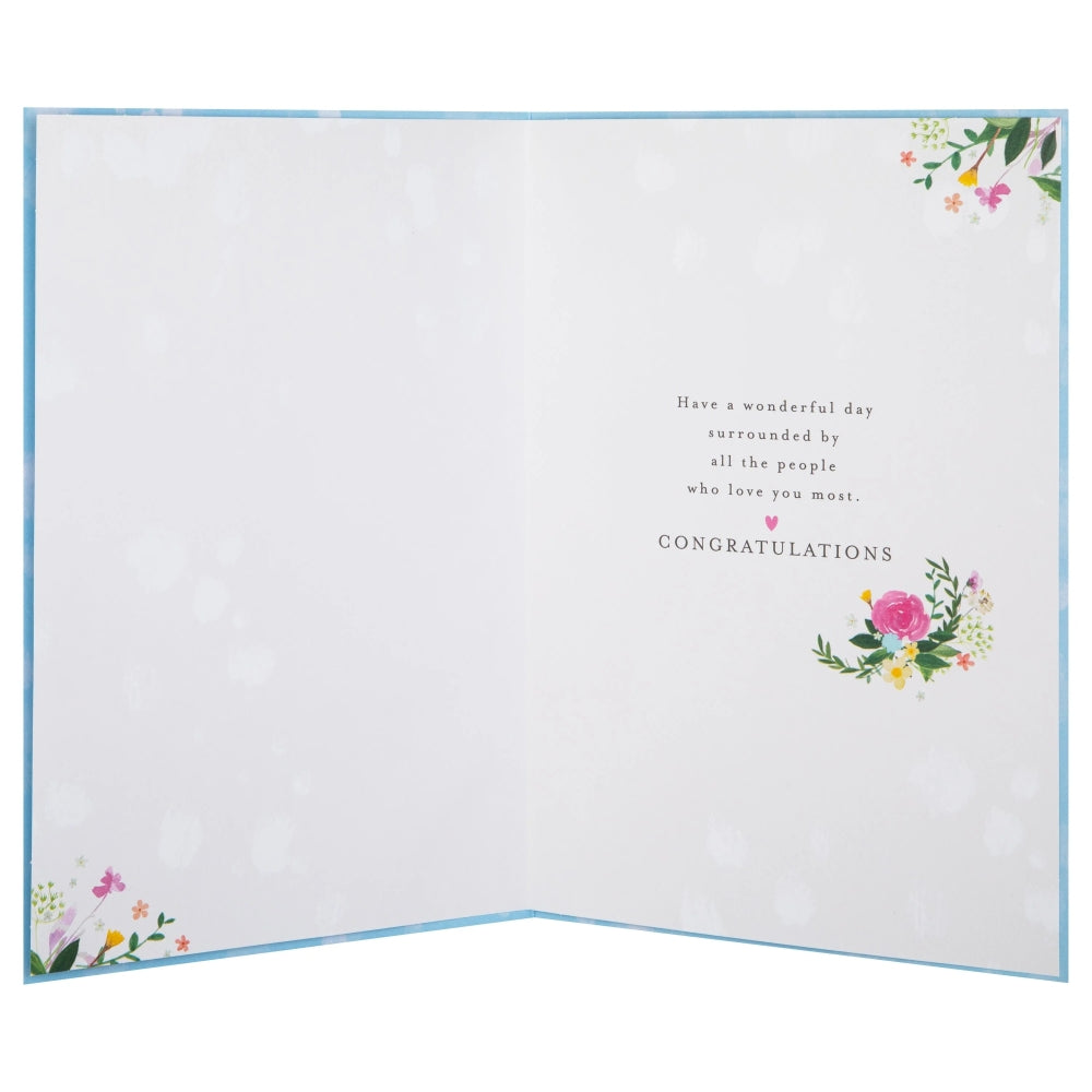 Cake & Flowers Design Wedding Congratulations Card