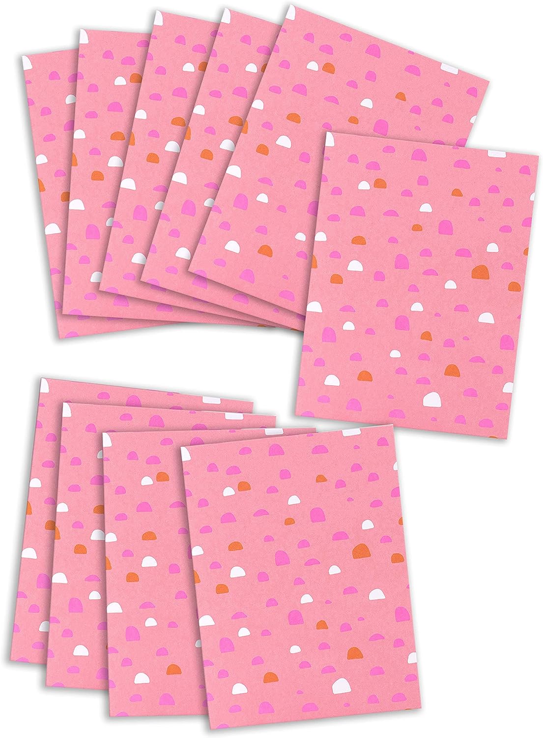 Pack of 10 Contemporary Neon Pink Pattern Design Any Ocassions Cards W ...