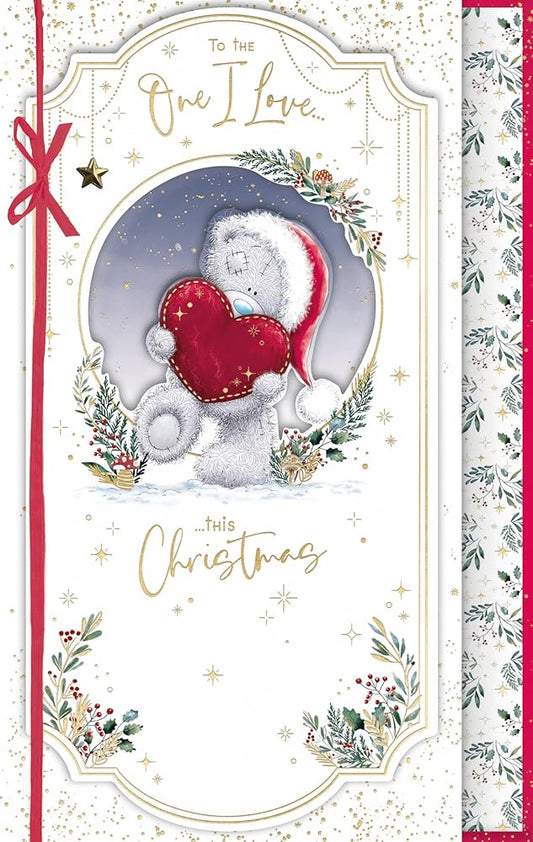 Bear Holding Heart One I Love Christmas Card
