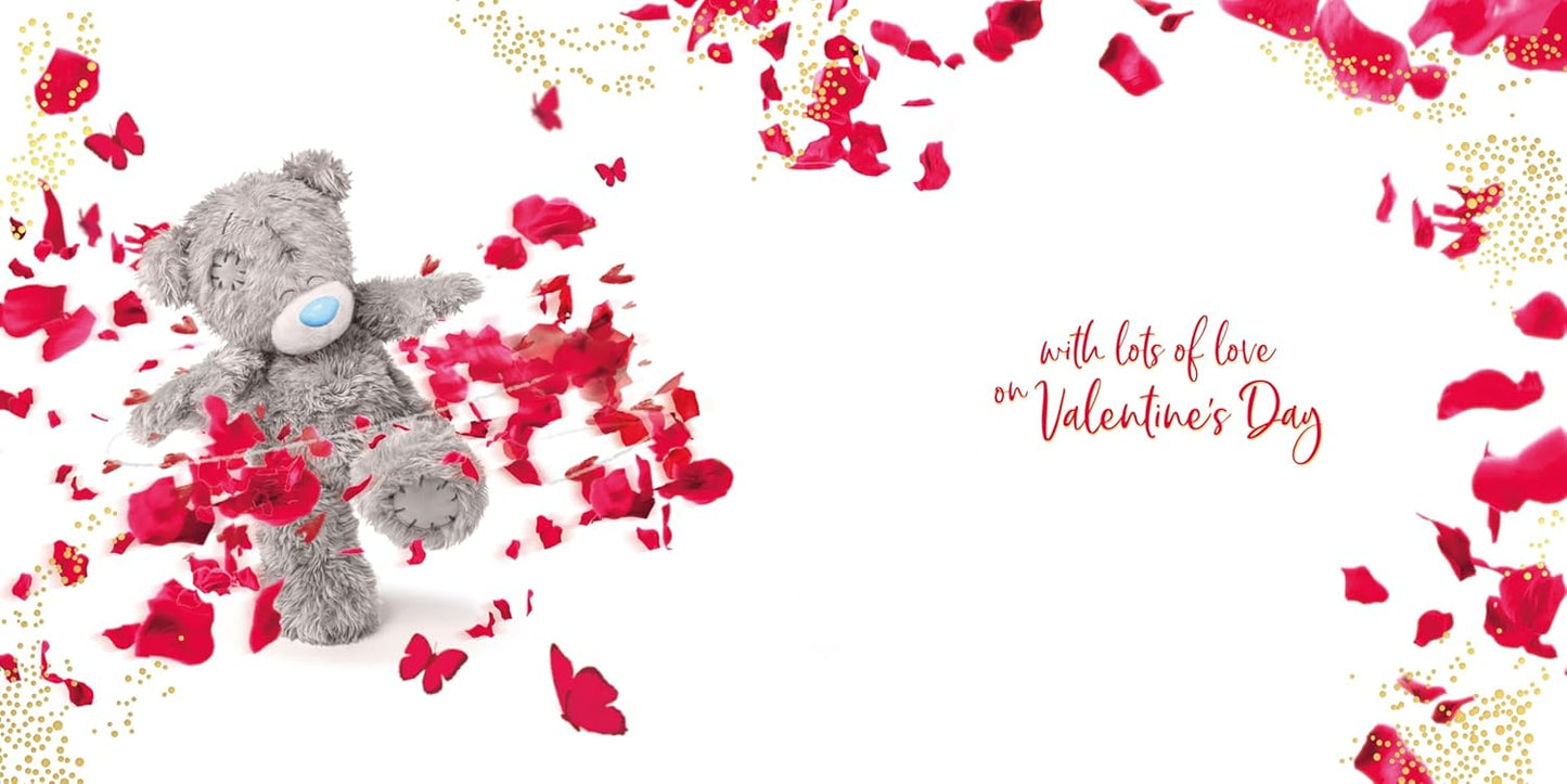 Bear And Butterflies Open Valentine's Day Card