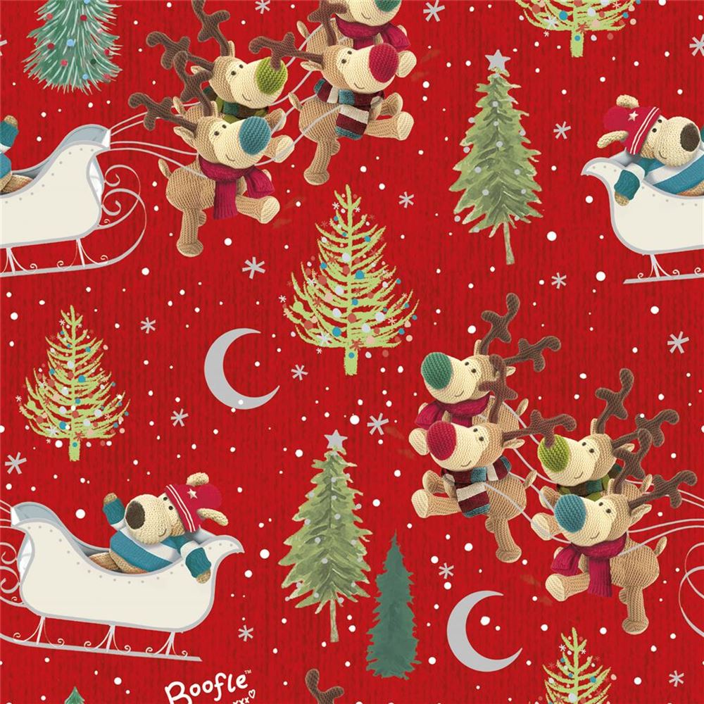 Reindeer and Boofle Design Christmas Multipack of 3 Roll Wraps