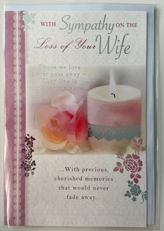 Sympathy On The Loss Your Wife Sentimental Condolence Card