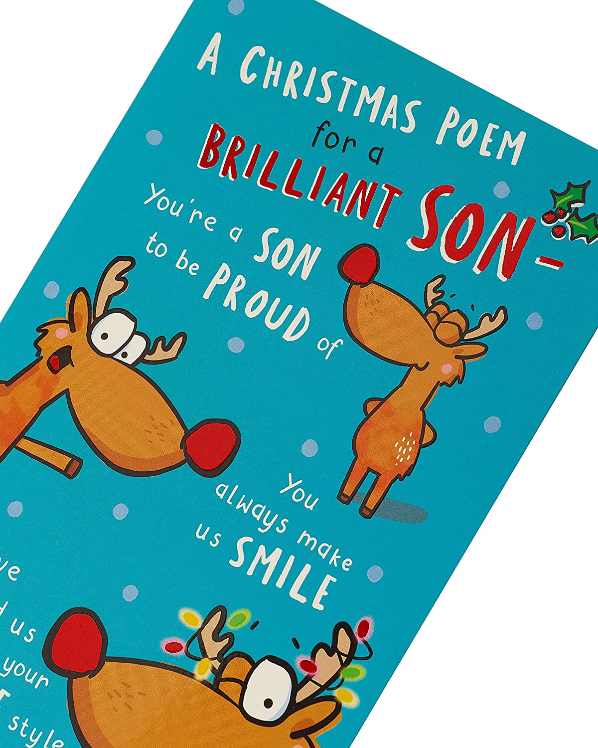 Son Christmas Card Reindeer Funny Verse