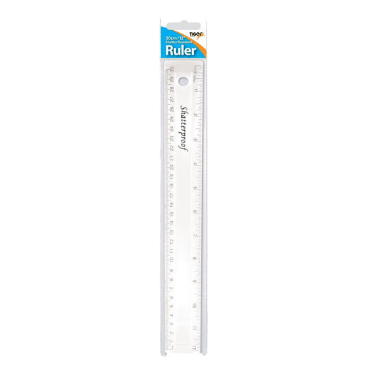 30cm Shatter Resistant Ruler - Clear