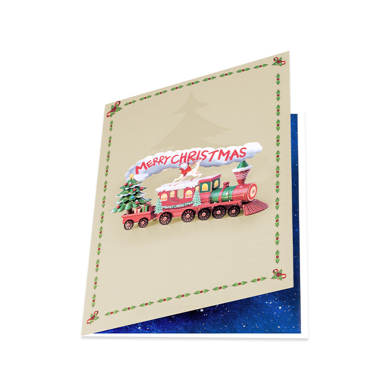 Jingle Journey Christmas Train 3D Pop Up Card