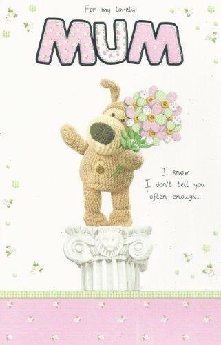 Lovely Mum Boofle With Bunch of Flowers Design Mother's Day Card