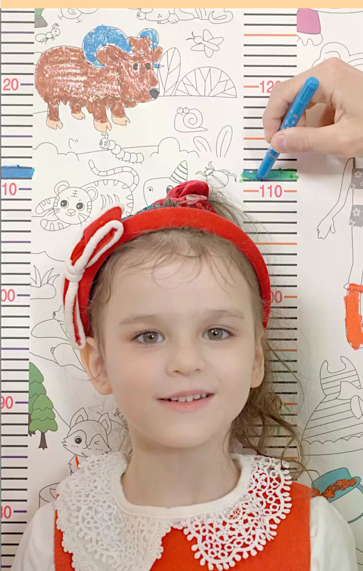 Doodling Height Chart Sticker And Picture Scroll with Removable Glue