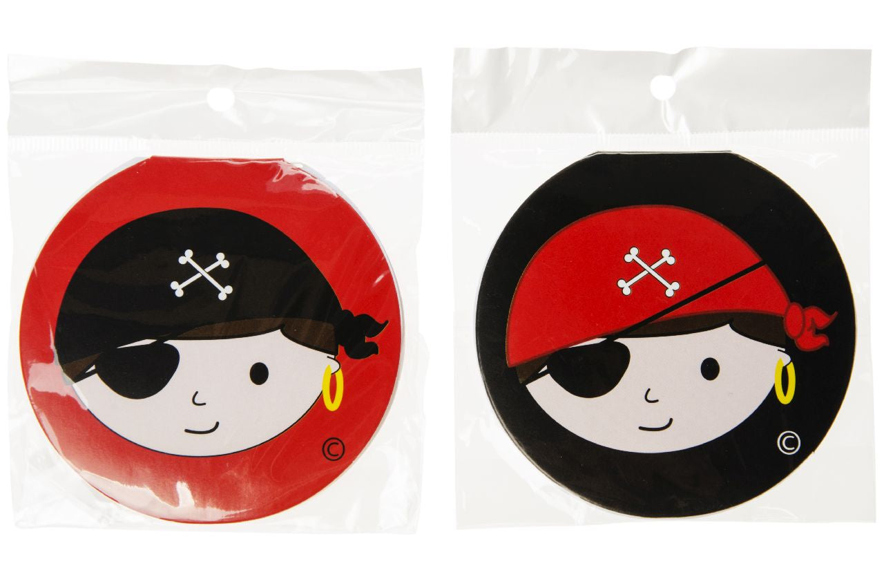 Pack of 12 Round Pirate Design Notebook 8cm