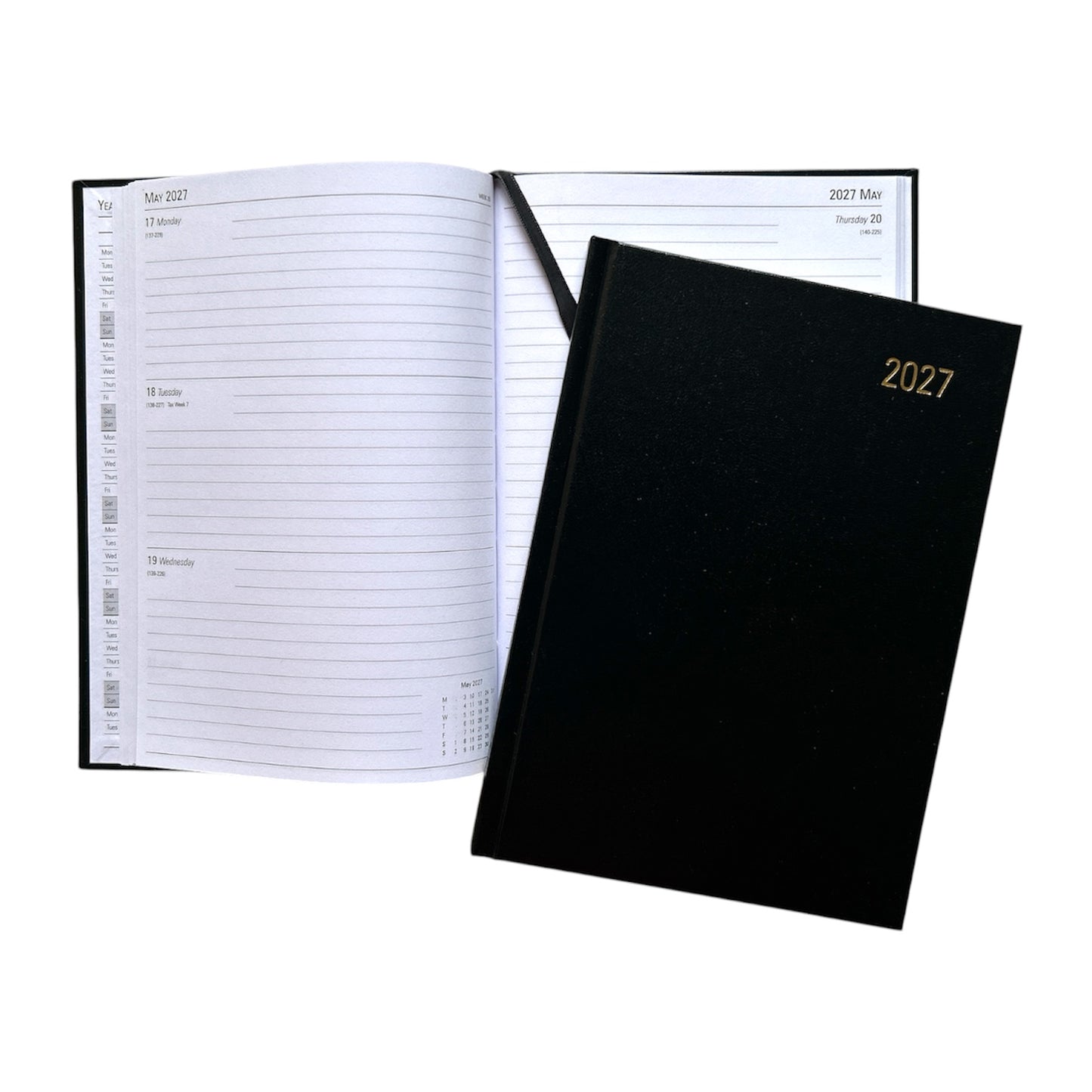 Janrax 2027 A5 Week To View Black Desk Diary