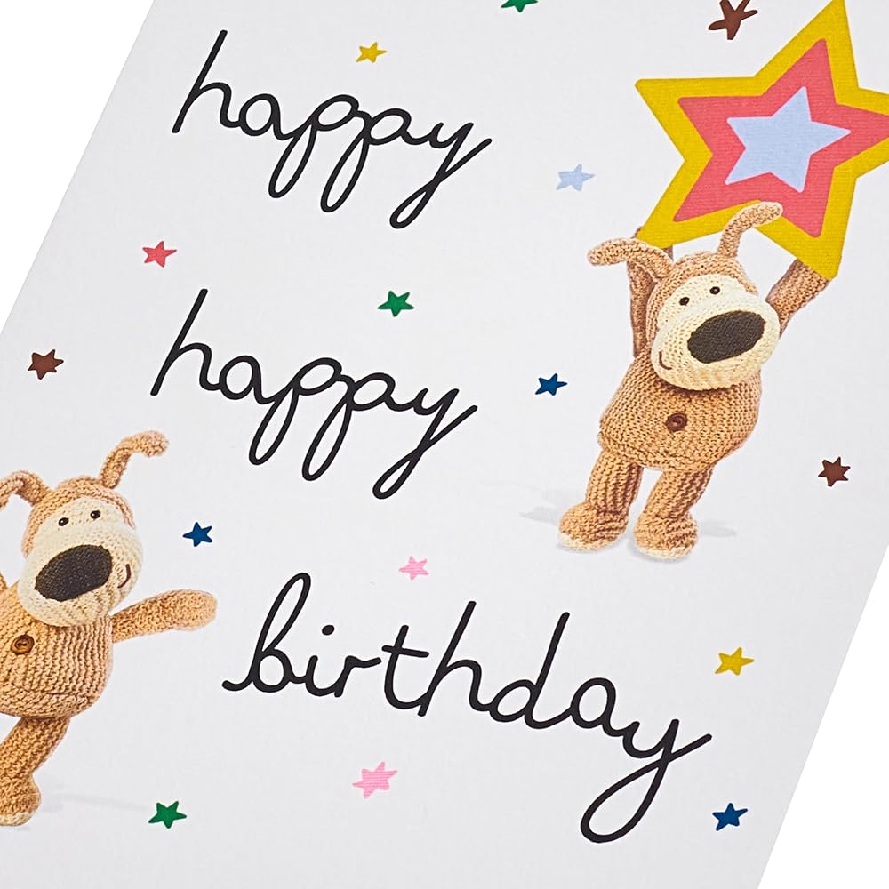 Boofle Holding Star Birthday Card