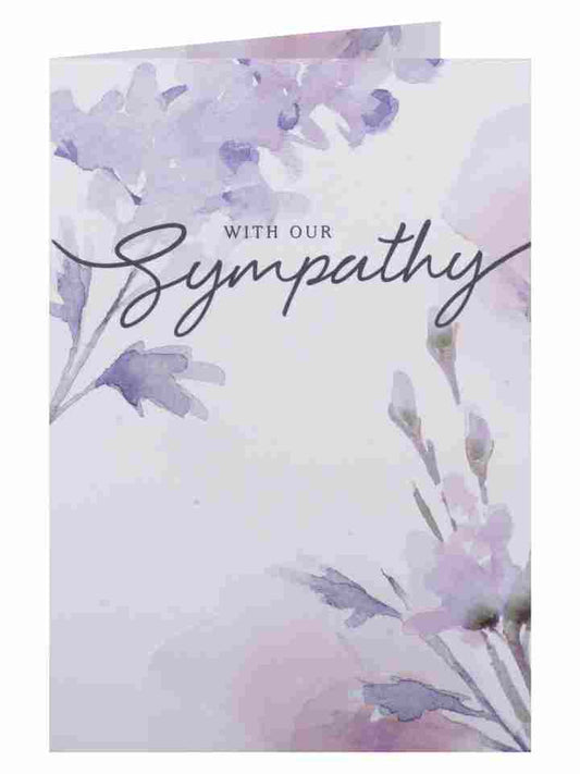 Purple Flowers With Our Sympathy Card