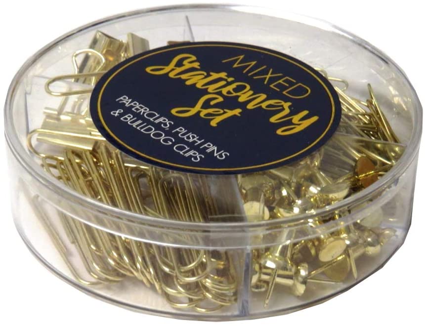 Gold Mixed Stationery Accessories Set From The Opulent Geo Collection