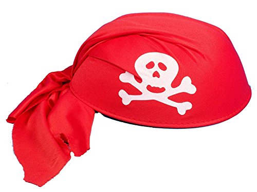 Red Pirate Bandana Hat - Single - Adult Size