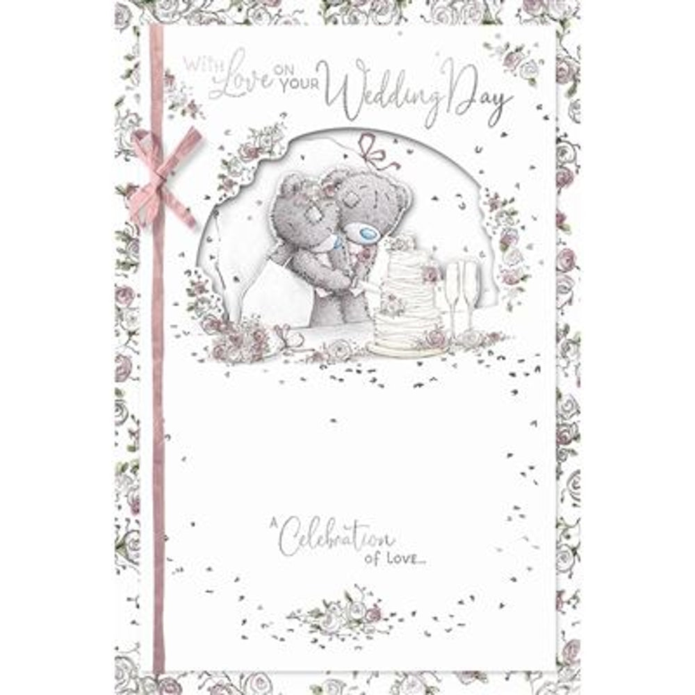 Bears Cutting Cake Wedding Card
