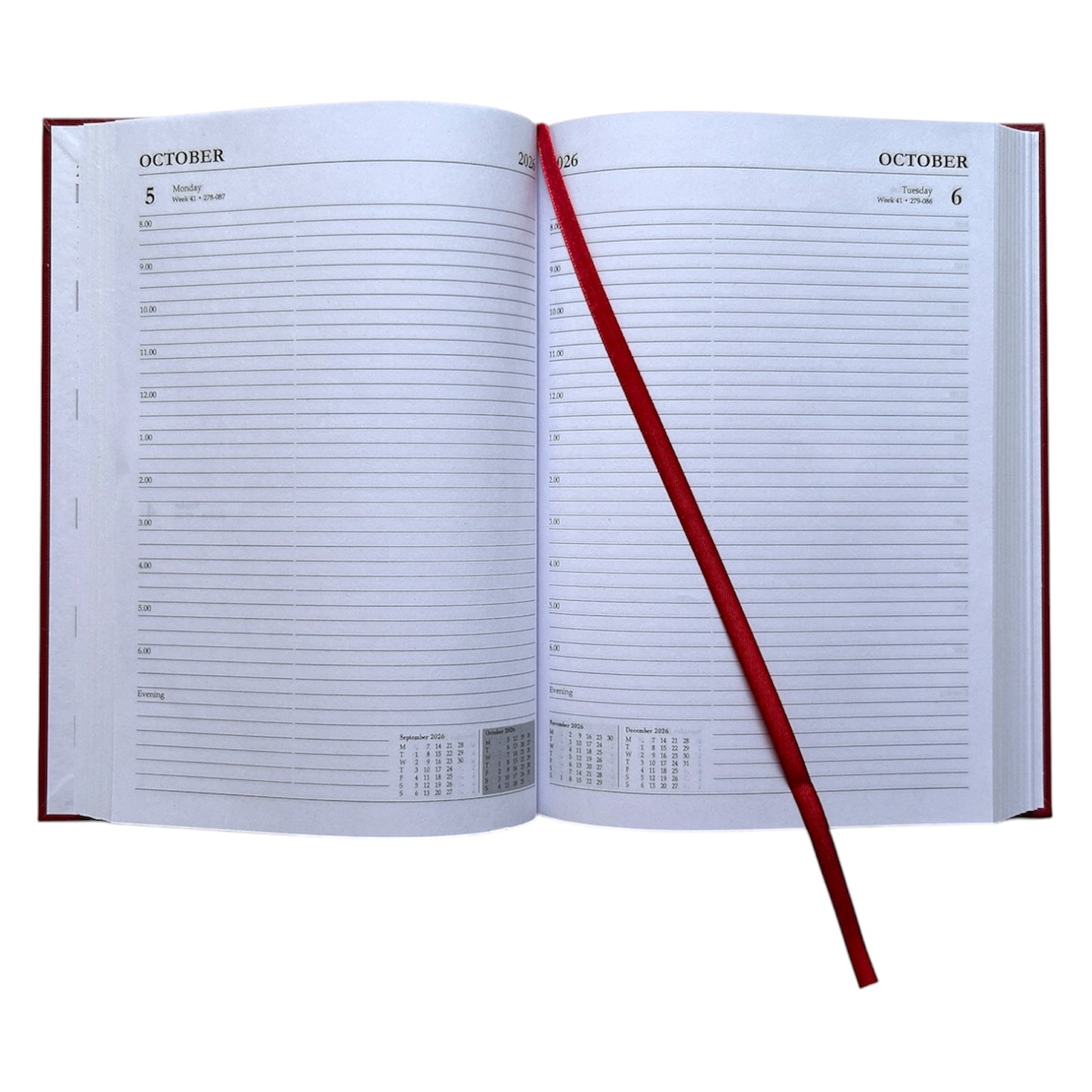 Janrax 2026-2027 A5 Day Per Page Burgundy Academic Diary