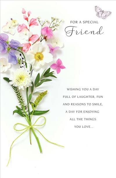 Sentimental Verse Wildflower Bouquet For A Special Friend Birthday Card 
