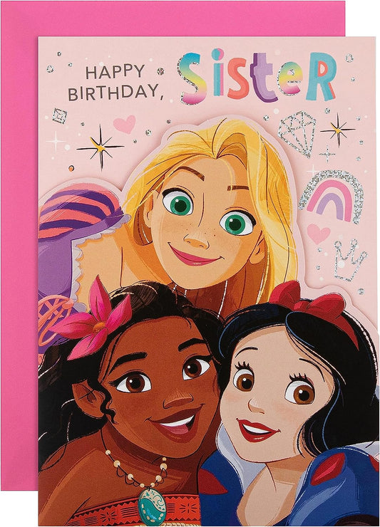 Disney Princess Sister Birthday Card Large