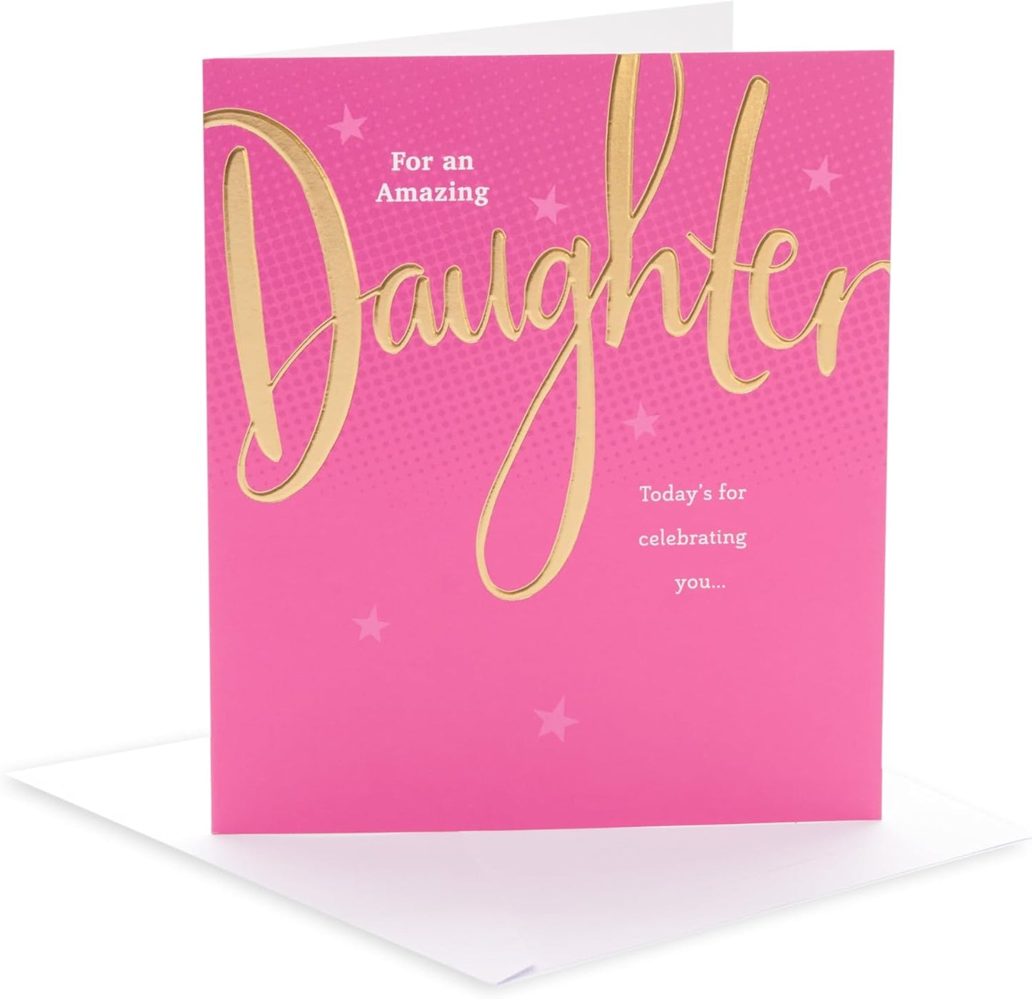  Pink & Gold Design Daughter Birthday Card