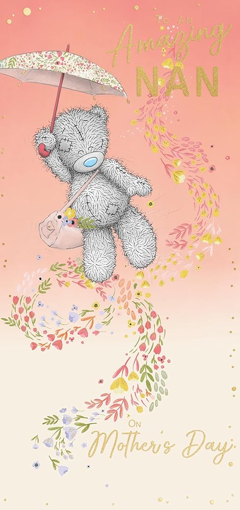 Bear With Umbrella Amazing Nan Mother's Day Card