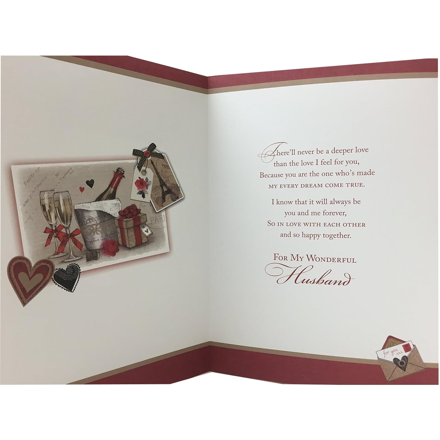 For My Husband Traditional Gold Foil Valentine's Day Greeting Card With Nice Verse