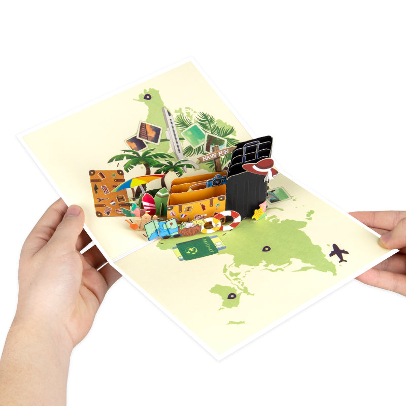 Vacation Mode Travel 3D Pop Up Greeting Card