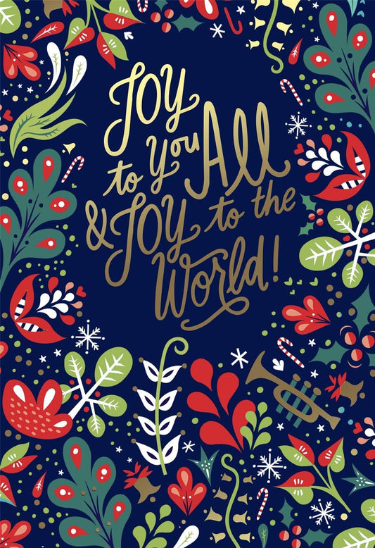 Festive Floral Design To All Chiristmas Card