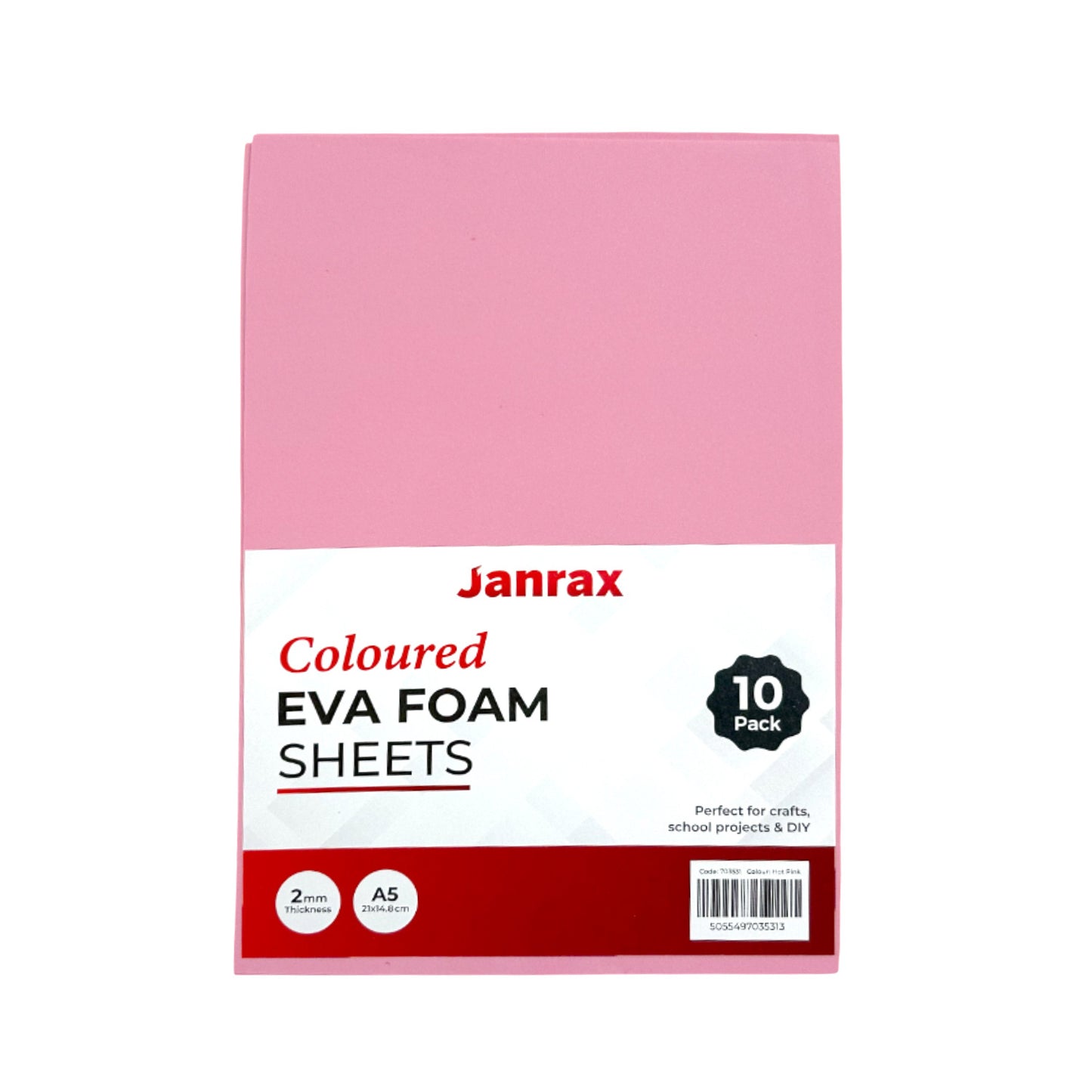 Pack of 200 A5 Pastel Pink Coloured EVA Foam Sheets
