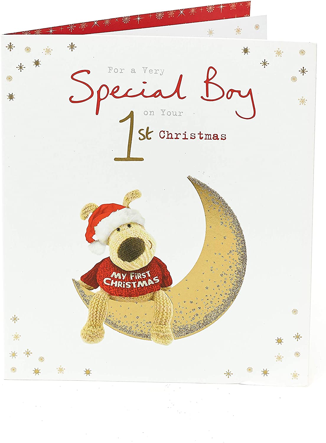 Boofle Celebrate 1st Christmas Card for Baby Boy 