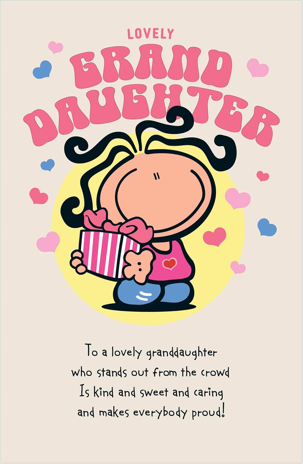 Character with Present Design Granddaughter Birthday Card