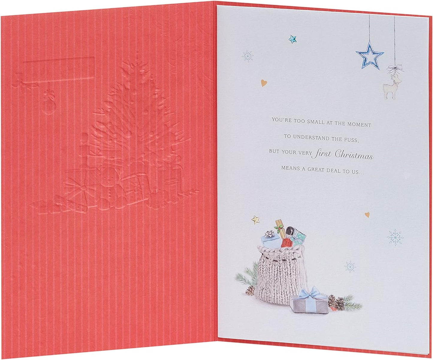 Sweet Sentiments Girls 1st Christmas Card 