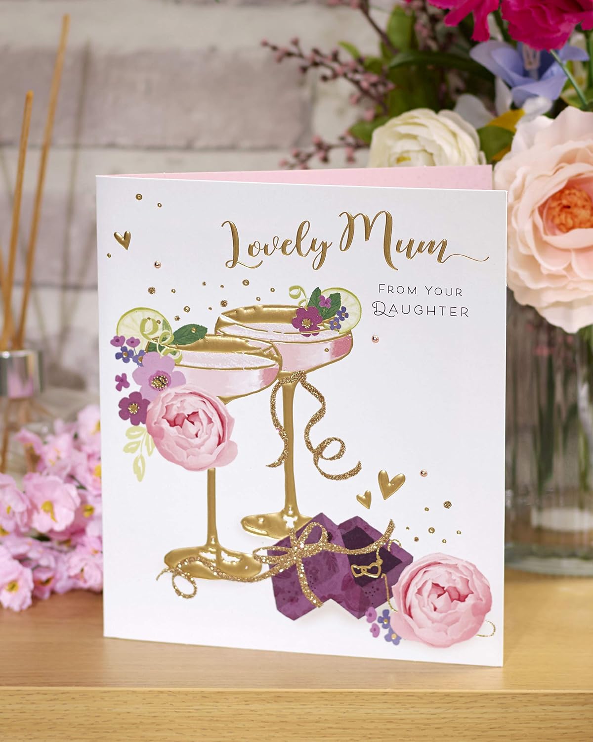 For Lovely Mum From Your Daughter Sparkling Cocktails Mother's Day Card
