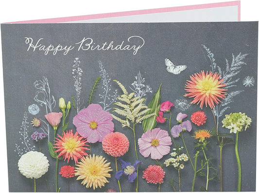Sweet Floral Embossed Design Birthday Card