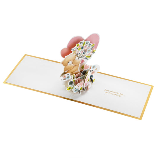 Forever Friends Heart & Flowers Design 3D & Pop Up Card Birthday Anniversary Mother's Day