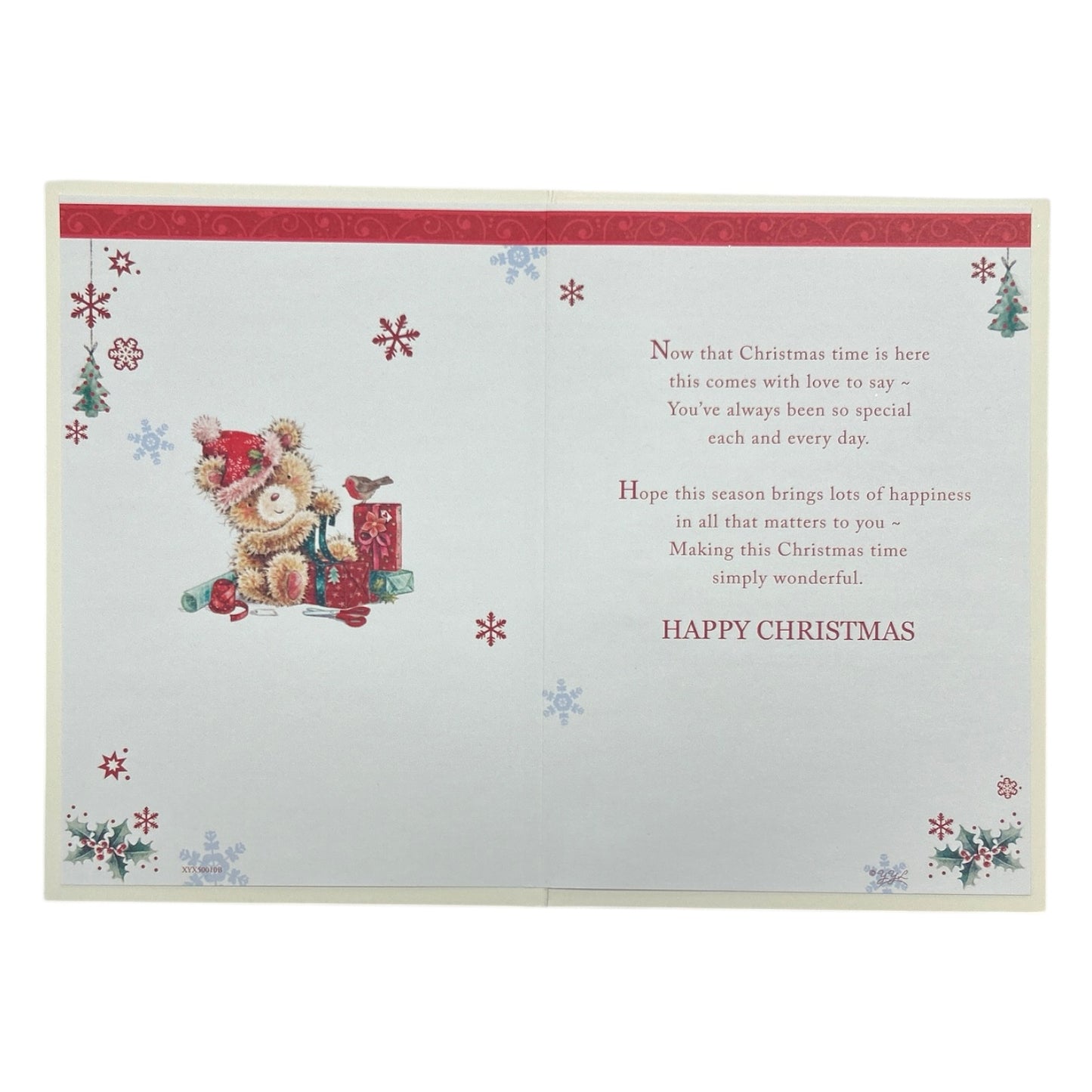 For Daughter In Law Cute Bear & Holiday Magic Christmas Card