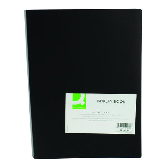 Q-Connect Polypropylene Display Book 40 Pocket Black