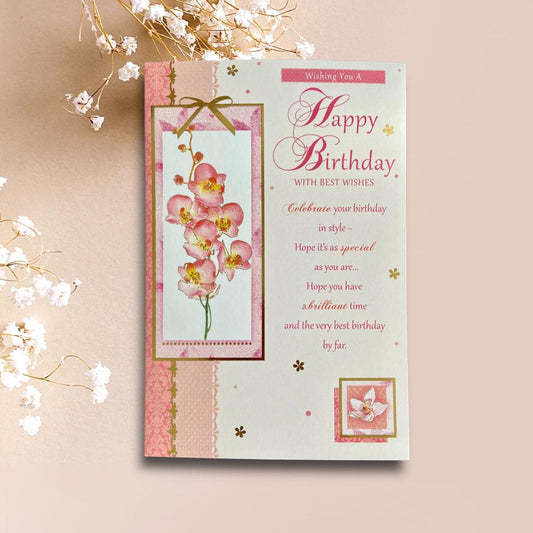 Happy Birthday Lovely Verse Greetings Card For Her