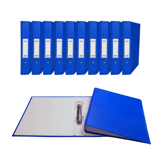 Pack of 20 A5 Blue Paper Over Board Ring Binders by Janrax