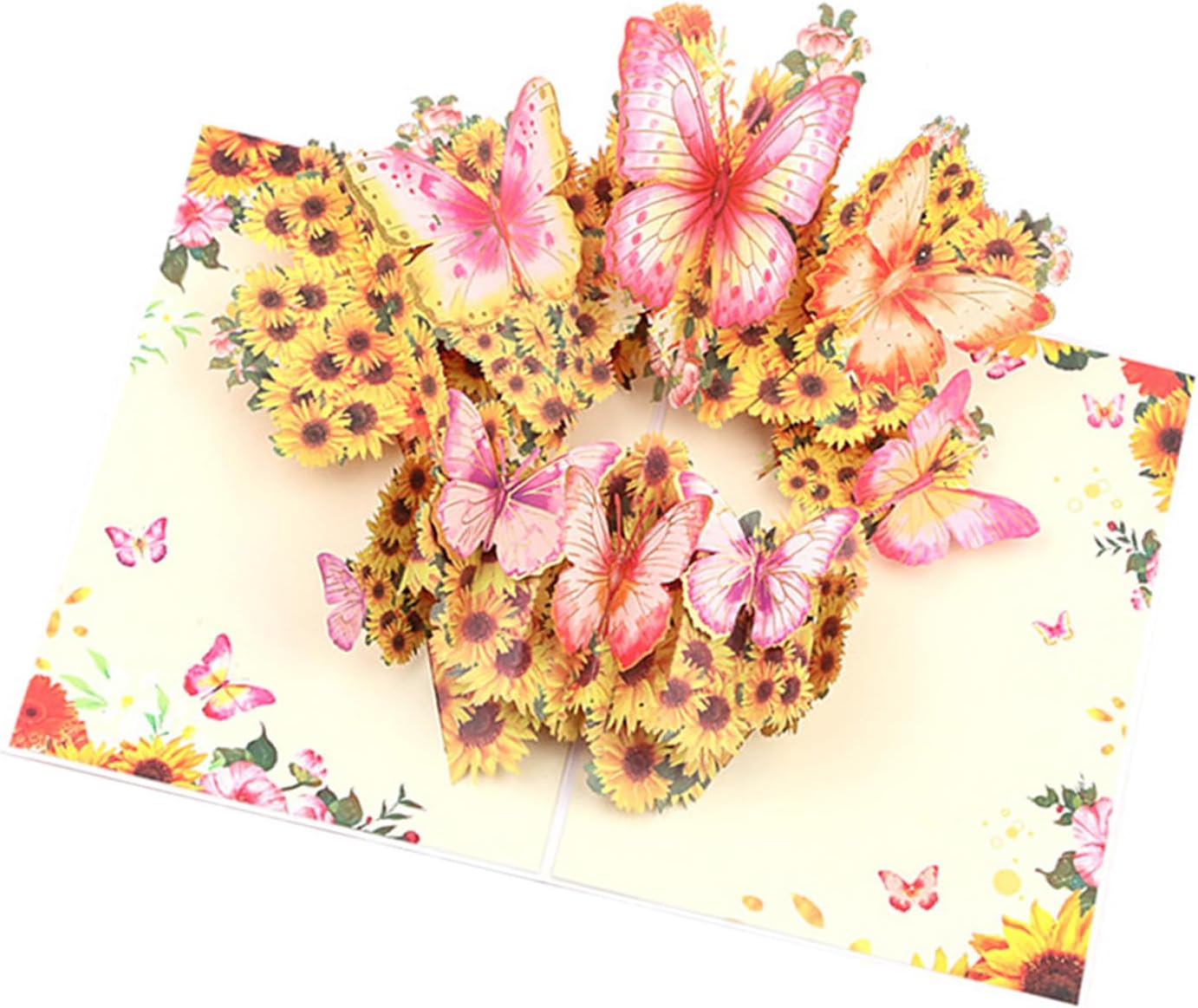 Flower & Butterfly Orange 3D Pop Up Greeting Card