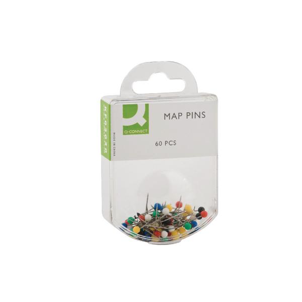 Pack of 60 Q-Connect Assorted Map Pins