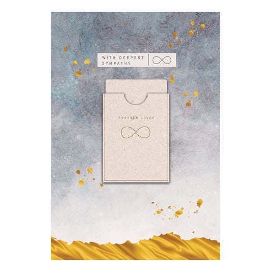 Sympathy Card with Keepsake Contemporary Marbled Ink and Foil Design