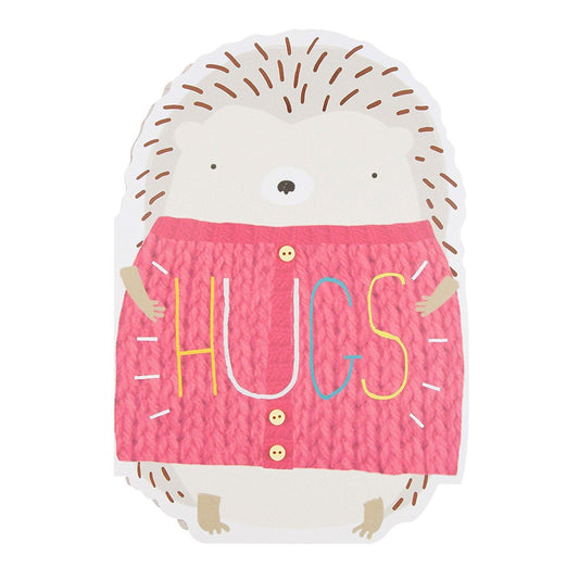 'Hugs' Adorable Button Attachment Mother's Day Card 