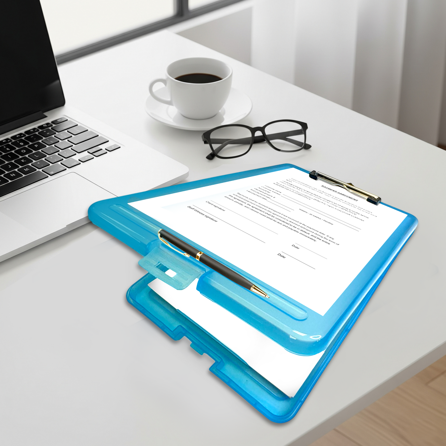 A4 Clear Clipboard Box File - Storage Filing Case