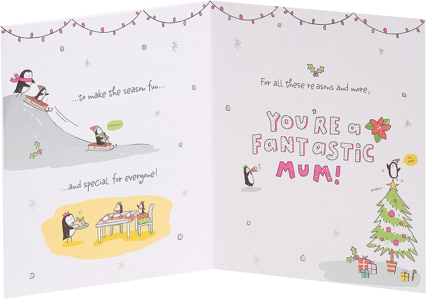 Mum Christmas Card Sketched Design 